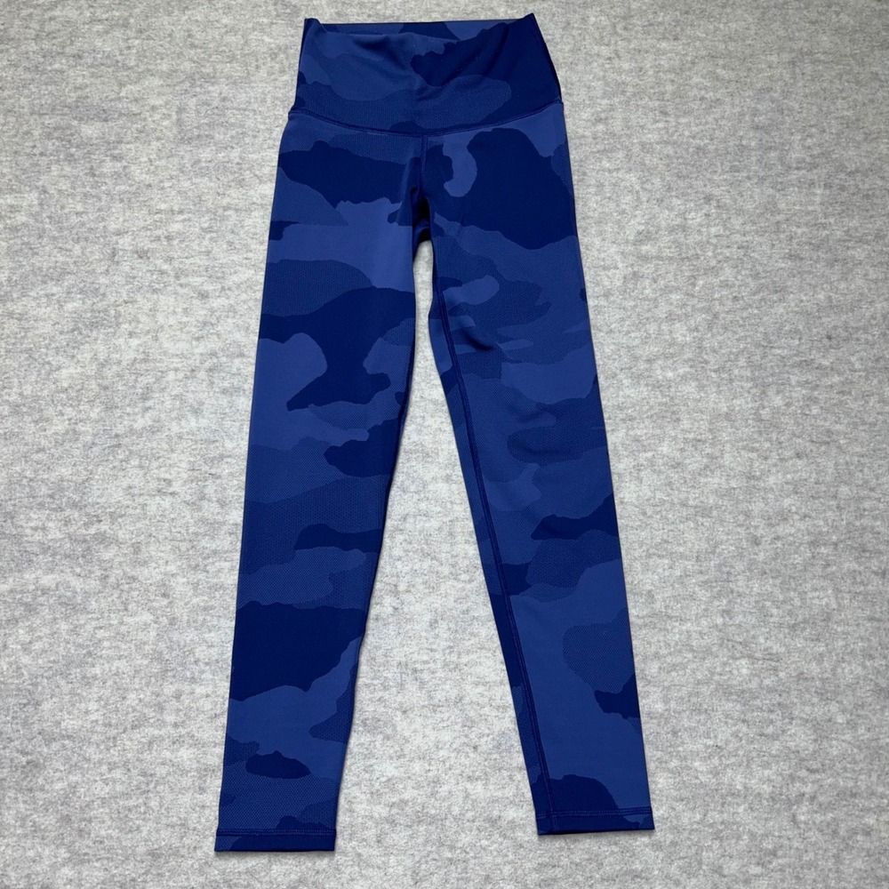 Aerie Womens Small Blue Camo High Waisted‎ Athletic Leggings Compression